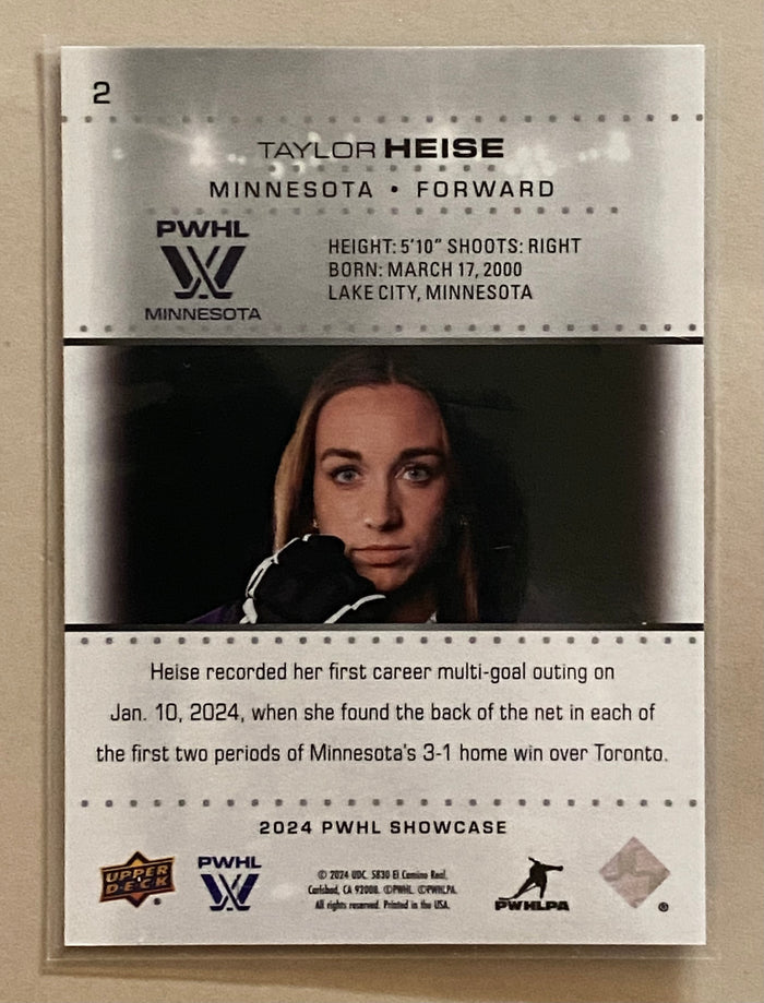 2024 Upper Deck 2 Taylor Heise - Hockey - PWHL Showcase - Purple - /300