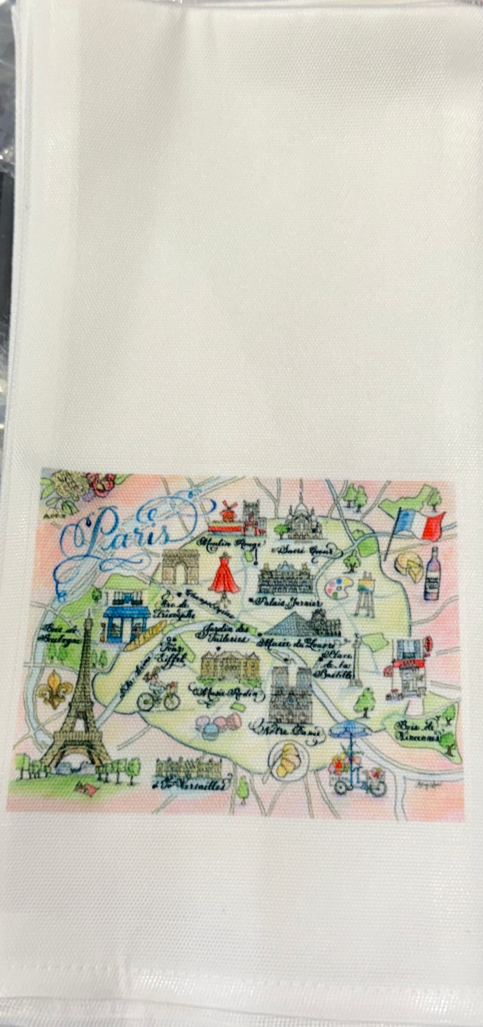 Kitchen Towel- Paris Map