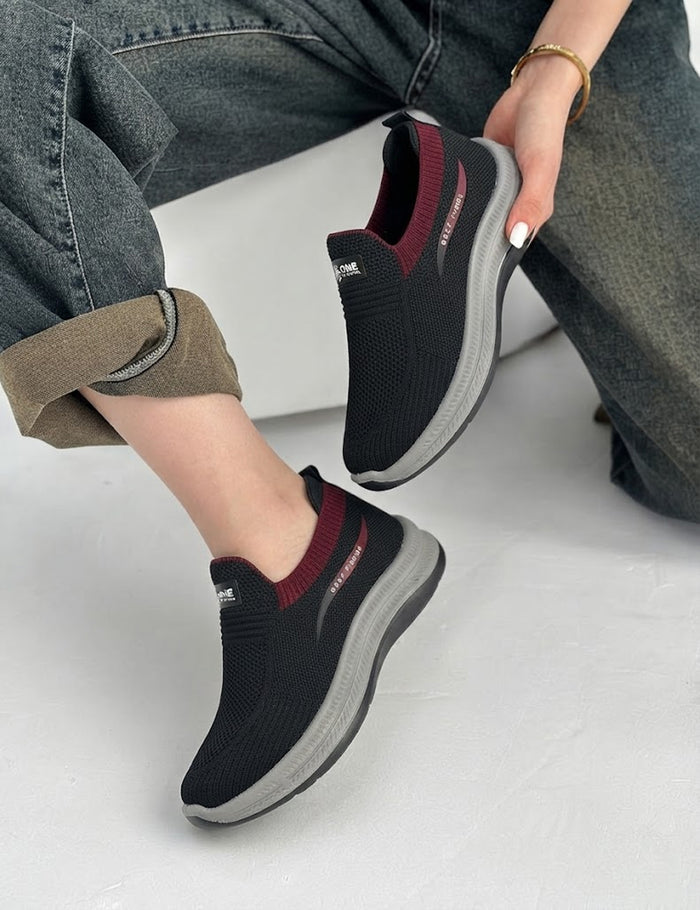 Aero Walk Slip-On Knit Sneakers – Comfort Walking Shoes