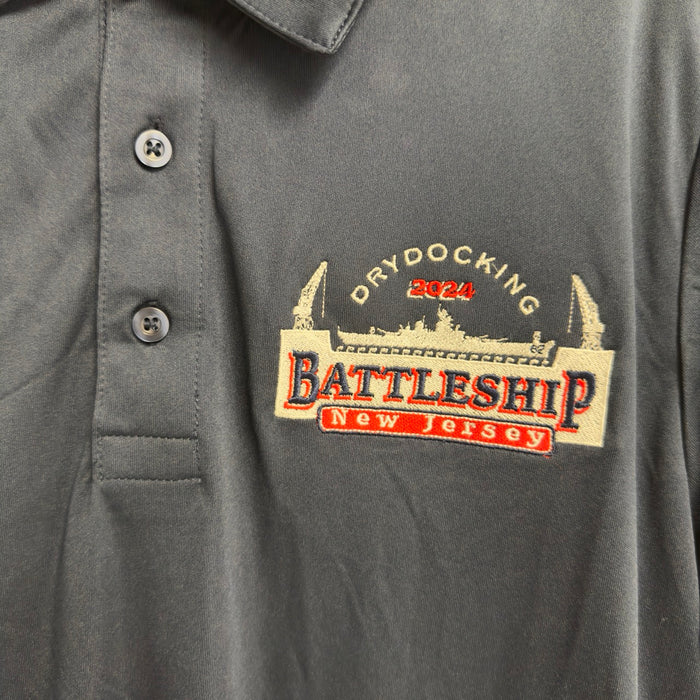 Battleship Dry Dock Logo Men's Zone Performance Long Sleeve Polo