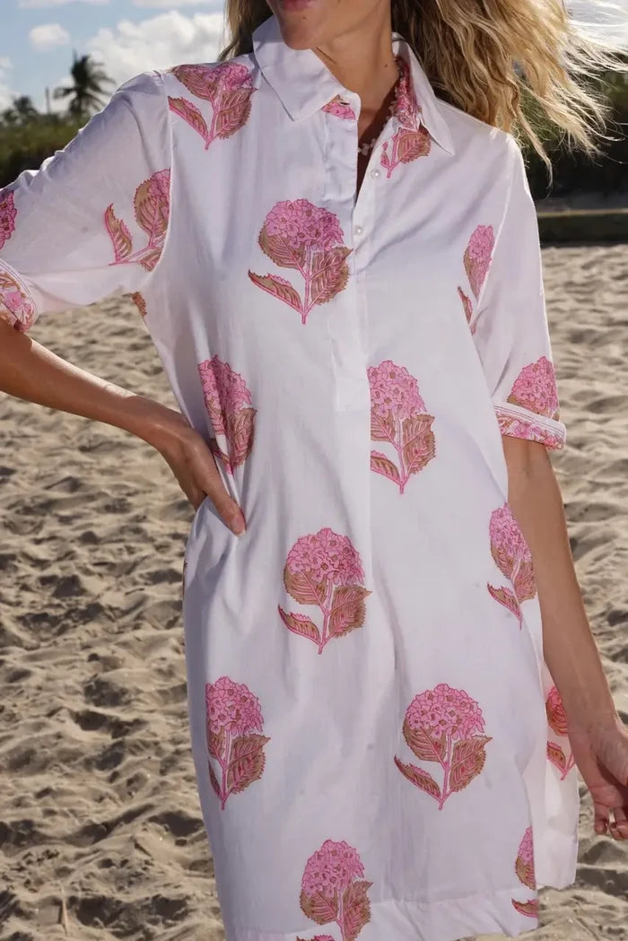 Charlotte Dress Hydrangea Pink