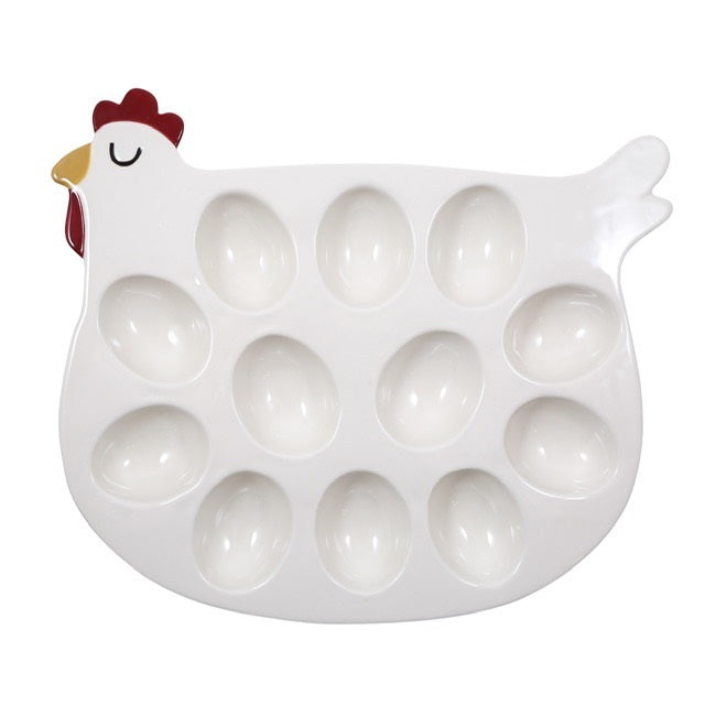 Chicken Shaped Deviled Egg Plate