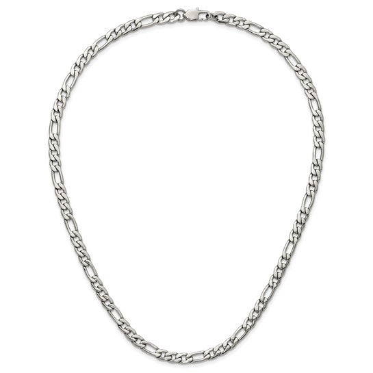 Chisel Stainless Steel Polished 6mm 20in Figaro Chain