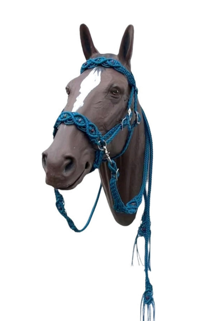 complete Bitless bridle side pull hackamore in my beaded style