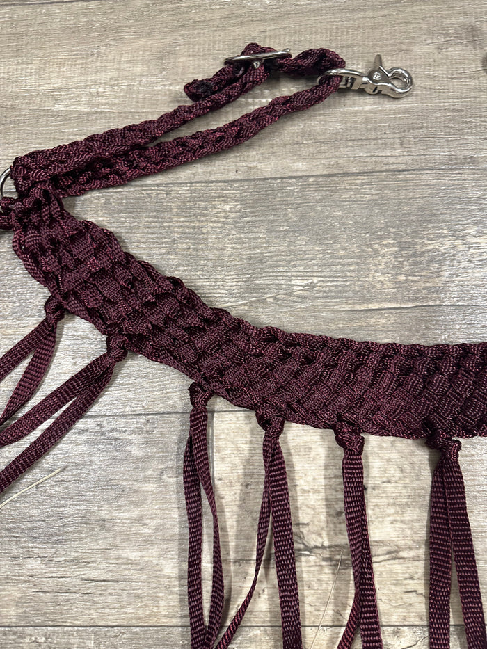 horse tripping collar mule tape burgundy