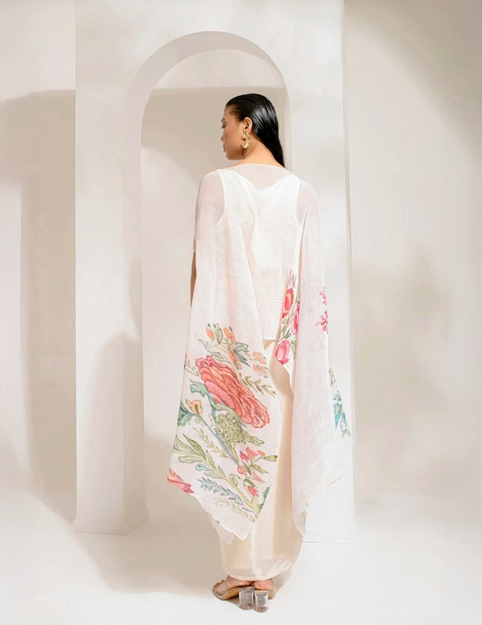 Ivory Kaftan & Dhoti Set
