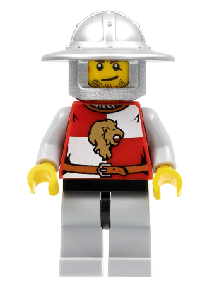 Kingdoms - Lion Knight Quarters, Helmet with Broad Brim, Crooked Smile and Scar