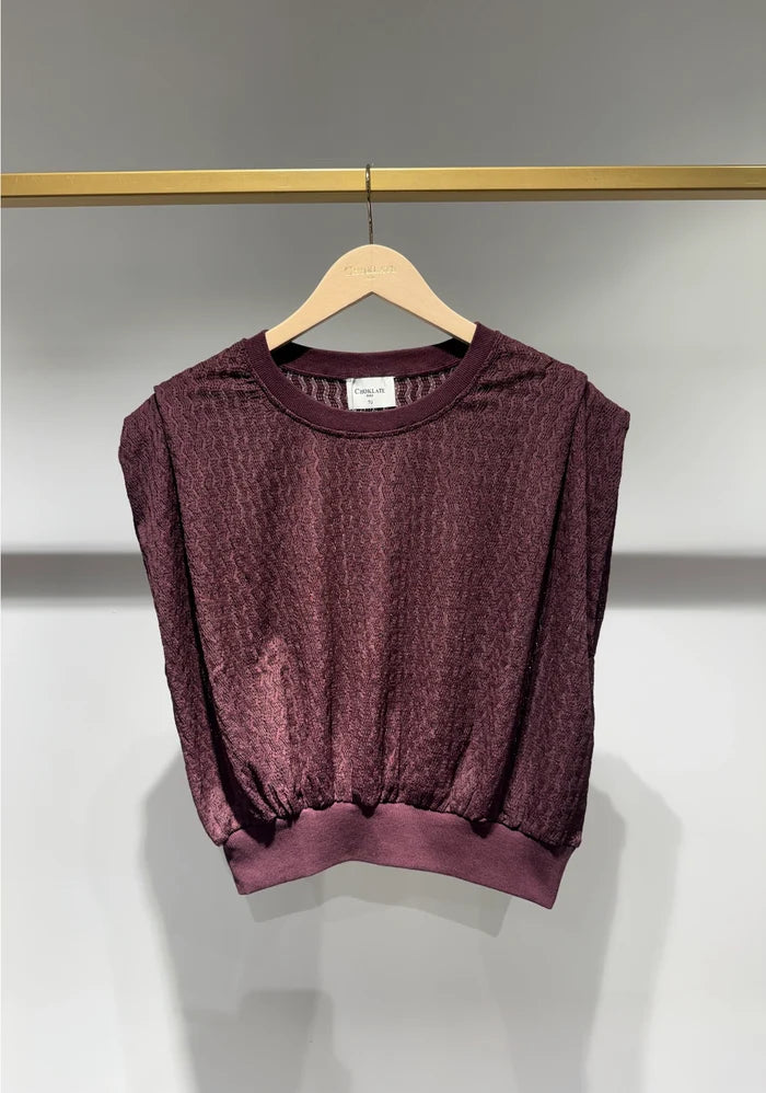 Knit Blouse- Burgundy