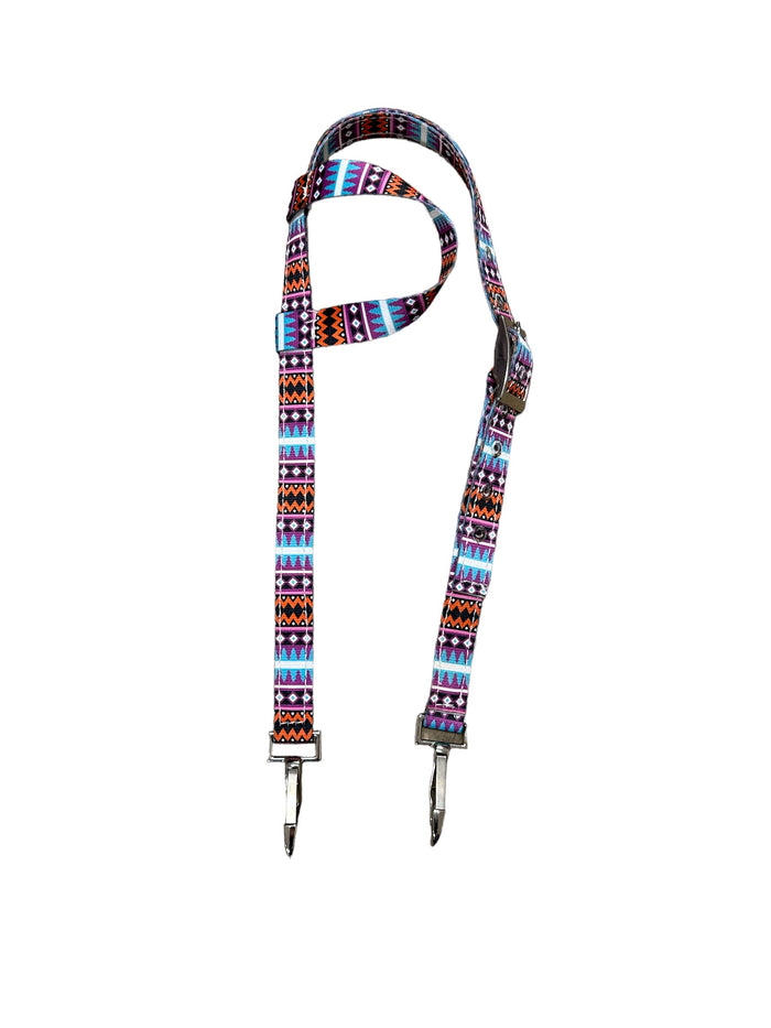 Purple tribal print tack set breast collar nylon horse size
