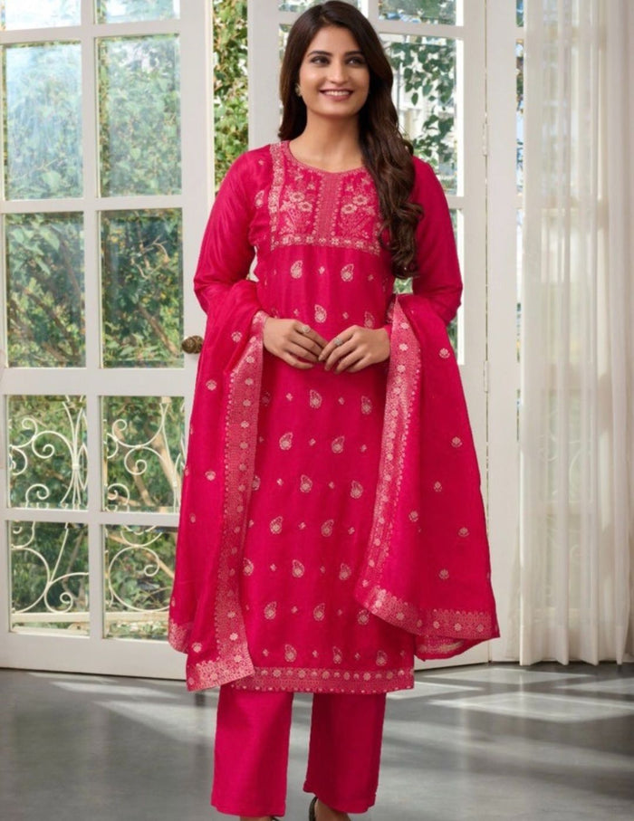 Reddish Pink Full Suit Set