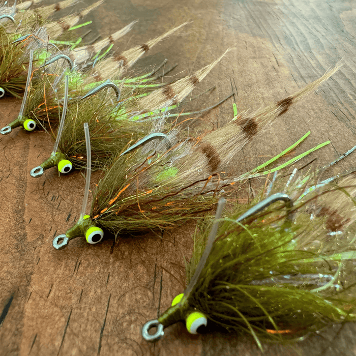 Sight Cast Redfish Cracklin Sight Cast Olive/Copper 2 Flies Rivers and Glen Trading Co
