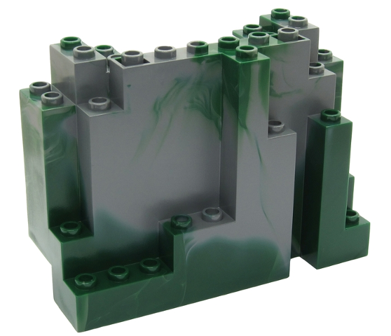 Rock Panel 4 x 10 x 6 Rectangular (BURP) with Marbled Dark Green Pattern *brukt*