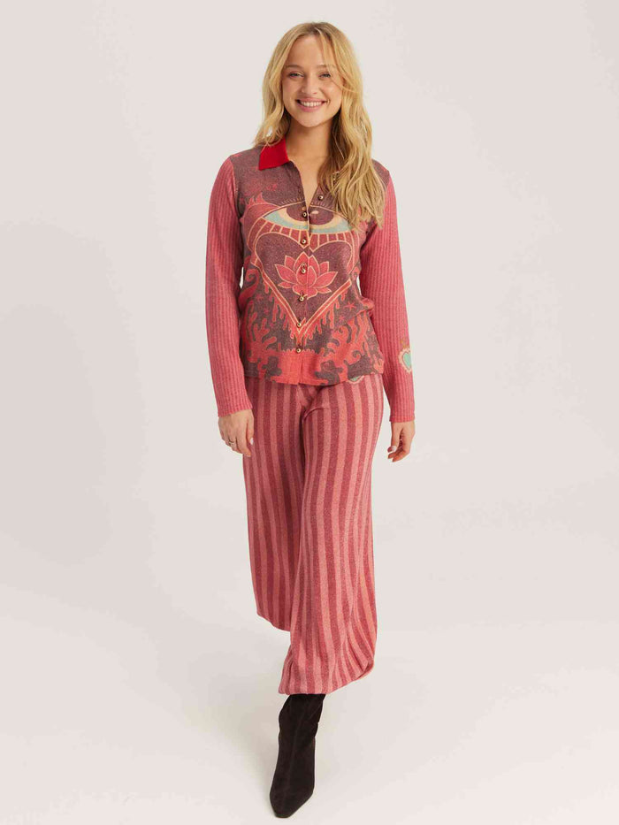 Serenity Red Aura Botton Shirt