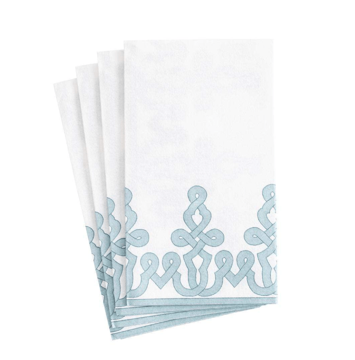 Caspari Party Stone Blue Dessin Passementerie Guest Napkin