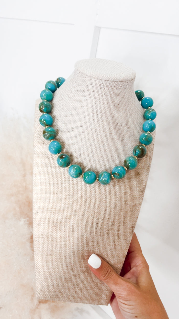 Summer Candy Beads Necklace-Blue