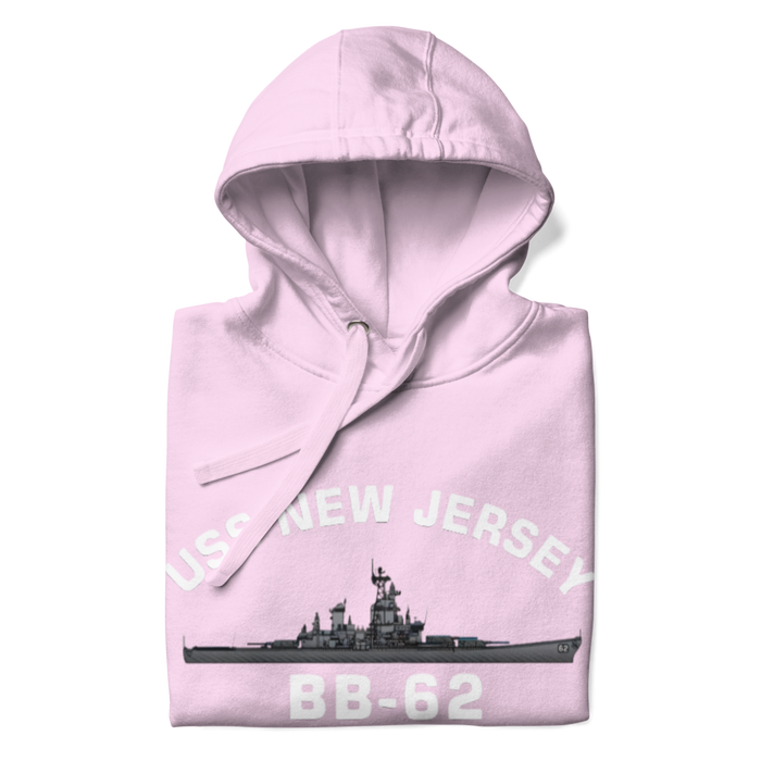 USS New Jersey BB-62 - Manned & Ready Hoodie (Team Pink)