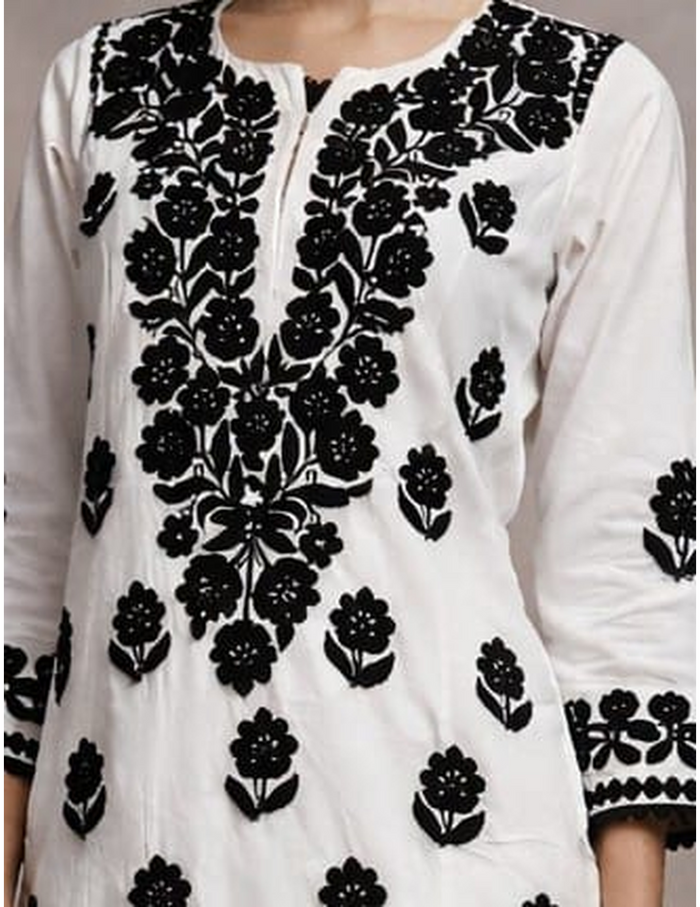 White Muse Chikankari Set