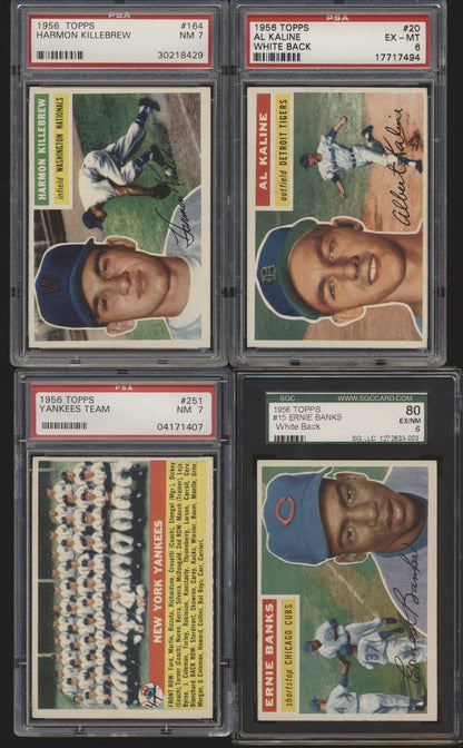 1956 Topps Baseball (All graded) Mid- to High-Grade Complete Set Group Break #12