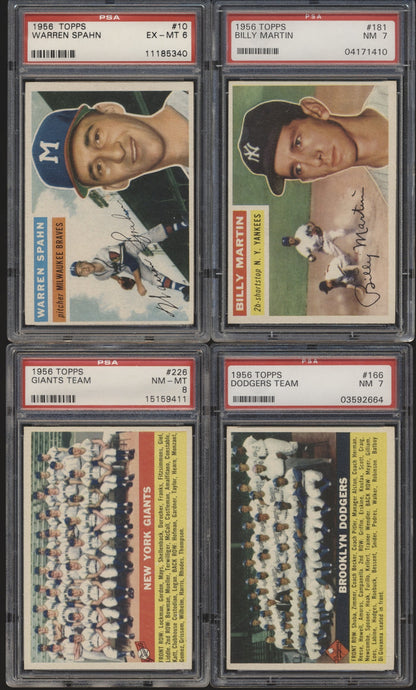1956 Topps Baseball (All graded) Mid- to High-Grade Complete Set Group Break #12