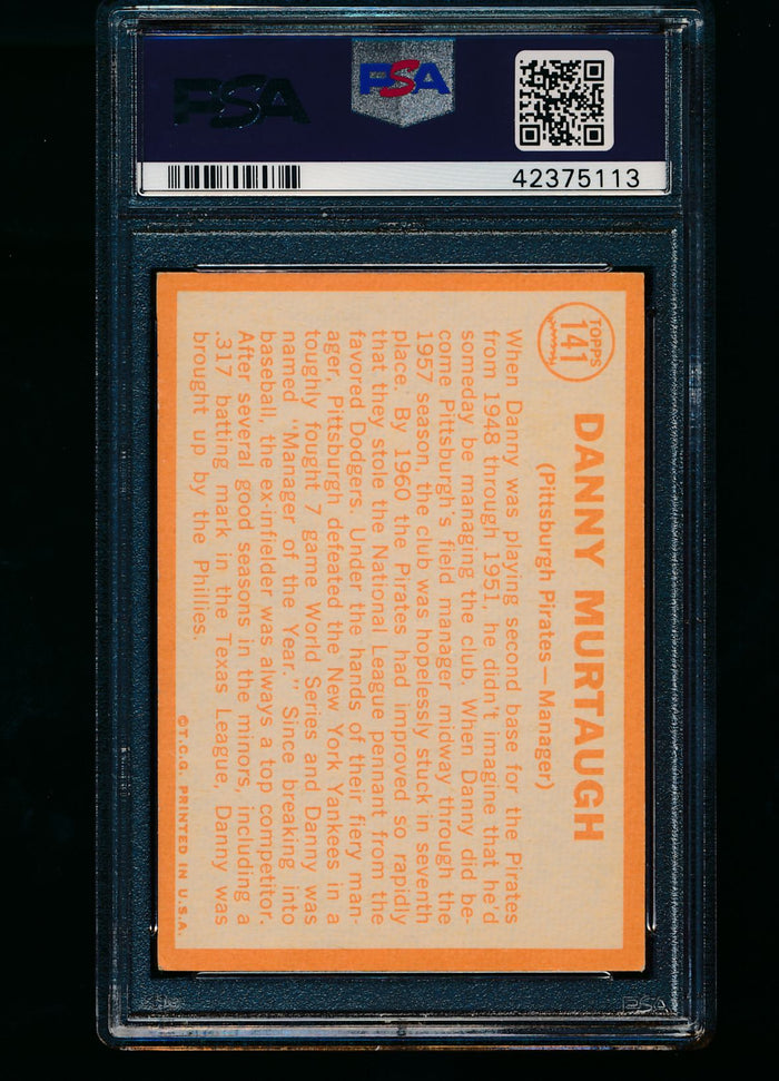 1964 Topps  141 Danny Murtaugh Auto PSA/DNA 5 EX Auto 8 13428