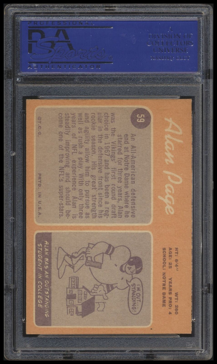 1970 Topps #59 Alan Page psa 8 NMMT RC