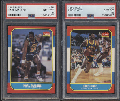 1986 Fleer Basketball Graded Mixer ~ (70 Spots) featuring #57 Jordan PSA 6