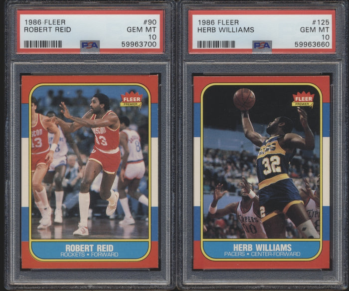 1986 Fleer Basketball Graded Mixer ~ (70 Spots) featuring #57 Jordan PSA 6