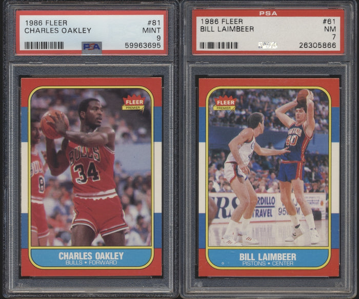 1986 Fleer Basketball Graded Mixer ~ (70 Spots) featuring #57 Jordan PSA 6