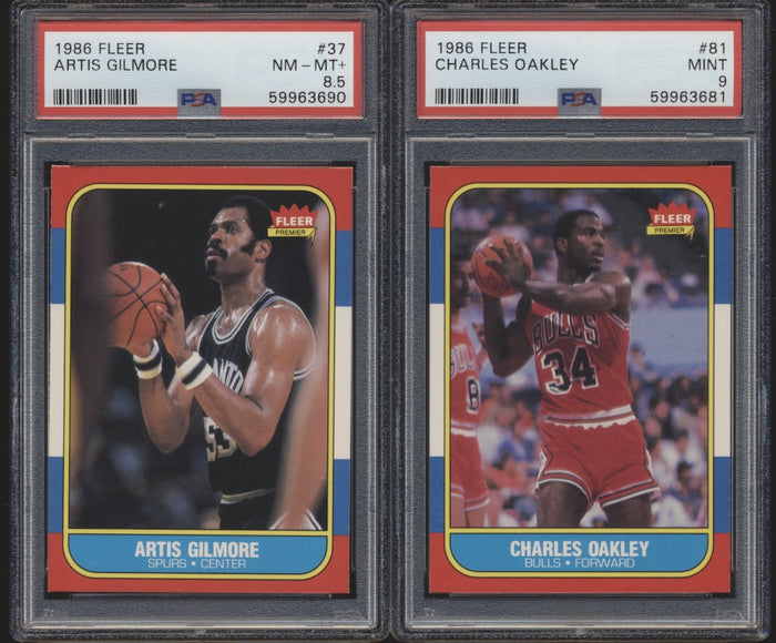 1986 Fleer Basketball Graded Mixer ~ (70 Spots) featuring #57 Jordan PSA 6