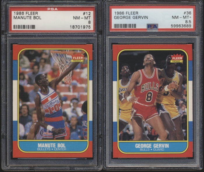 1986 Fleer Basketball Graded Mixer ~ (70 Spots) featuring #57 Jordan PSA 6