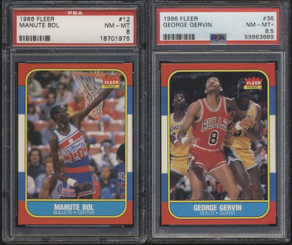 1986 Fleer Basketball Graded Mixer ~ (70 Spots) featuring #57 Jordan PSA 6