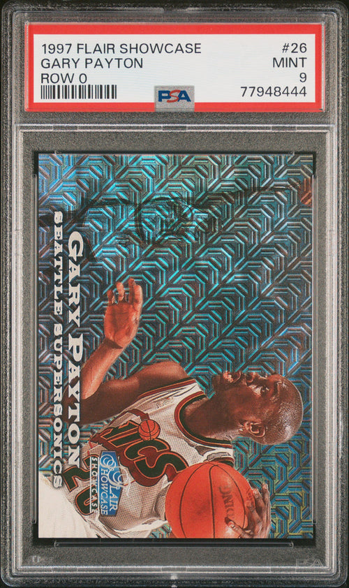 1997 Flair Showcase Row 0 /500 Gary Payton #26  Psa 9