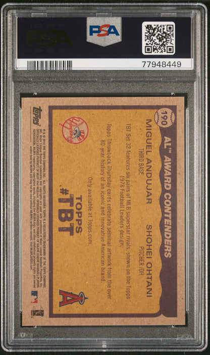 2018 Topps Throwback Thursday #tbt Shohei Ohtani/andujar  #190  Psa 10 Rc