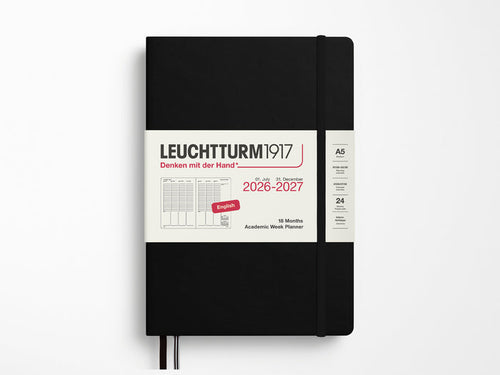 2026-2027 Leuchtturm 1917 18 Month Academic Week Planner - Black