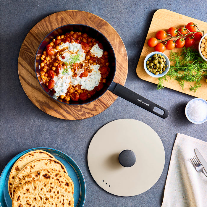 24cm Forged Aluminium Saute Pan - Cream