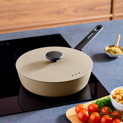 24cm Forged Aluminium Saute Pan - Cream