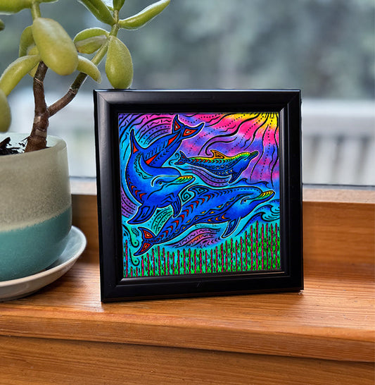 3 Dolphins Framed Art