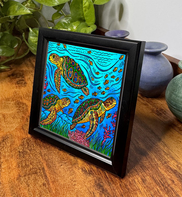 3 Loggerheads Framed Art
