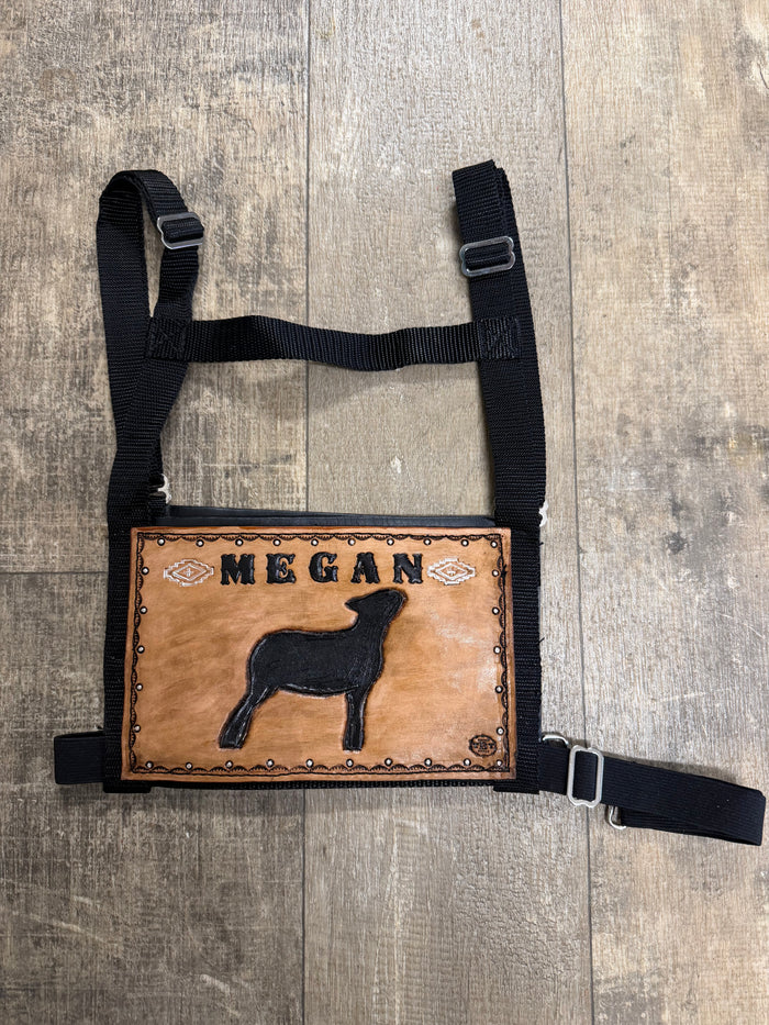 Personalized exhibitor number harness