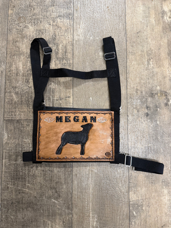 Personalized exhibitor number harness