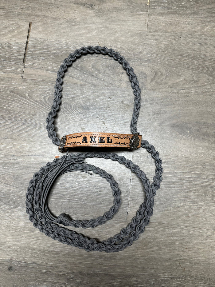 Personalized COW  halter small mini cow or large cow - Tiffanys Braided Tack LLC