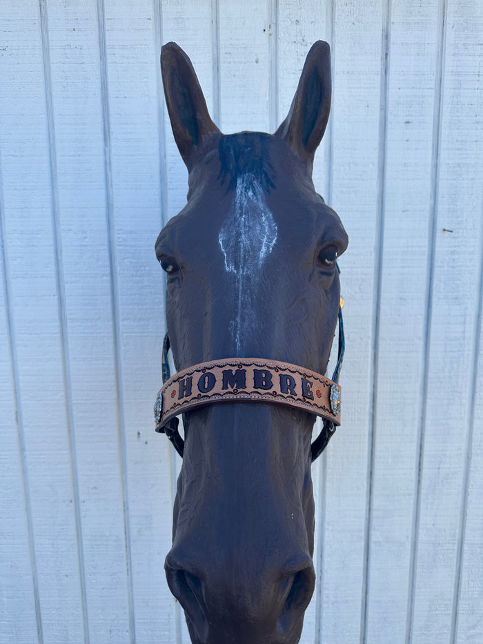 PERSONALIZED earth tone  aztec print nylon horse halter