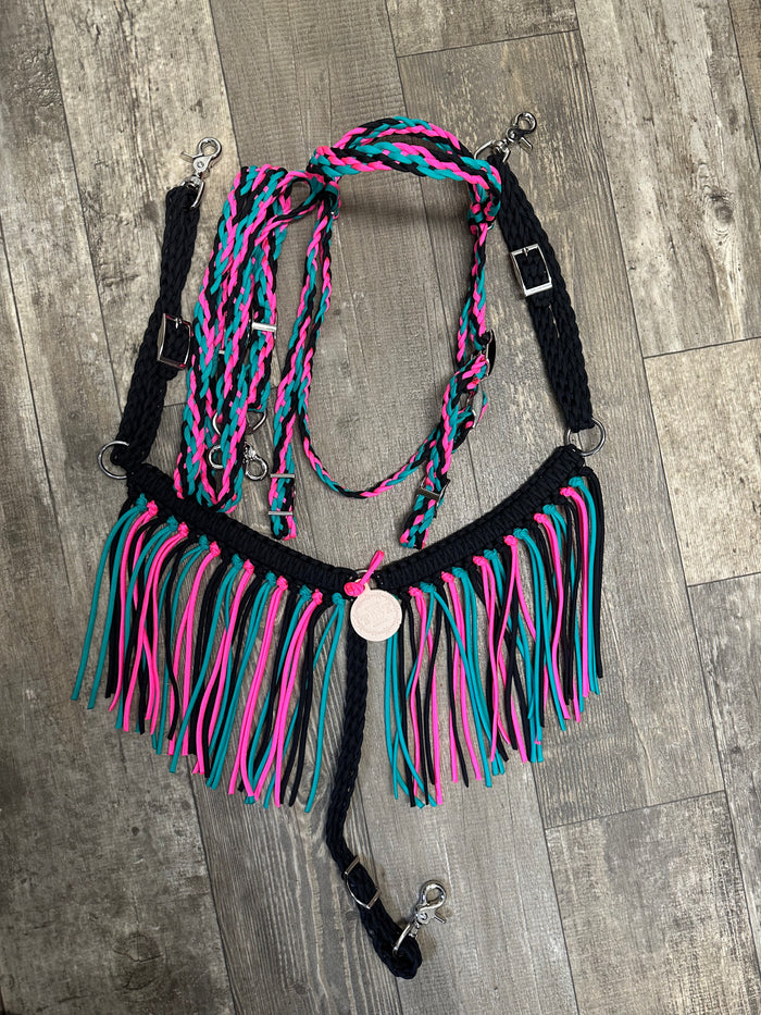 Pony Set- Black, hot pink, and green turquoise