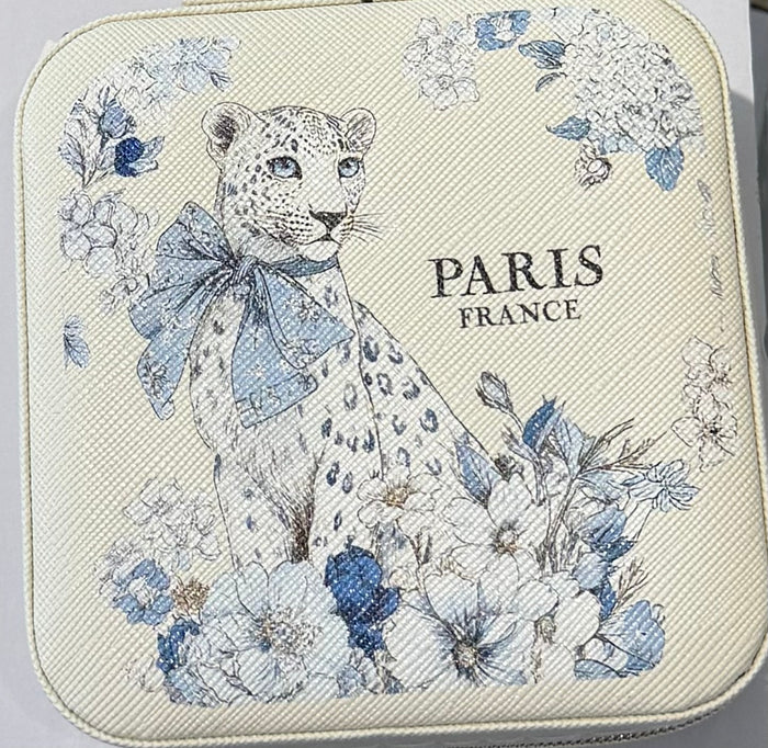 Travel Jewelry Box - Blue Leopard