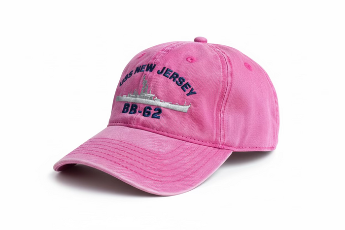 USS New Jersey BB-62 – Pink Denim Dad Cap