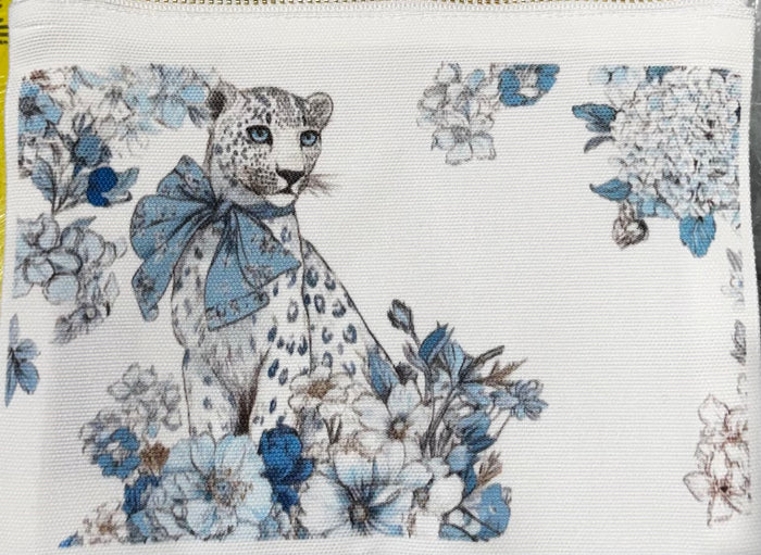 Flat Zip- Blue Leopard