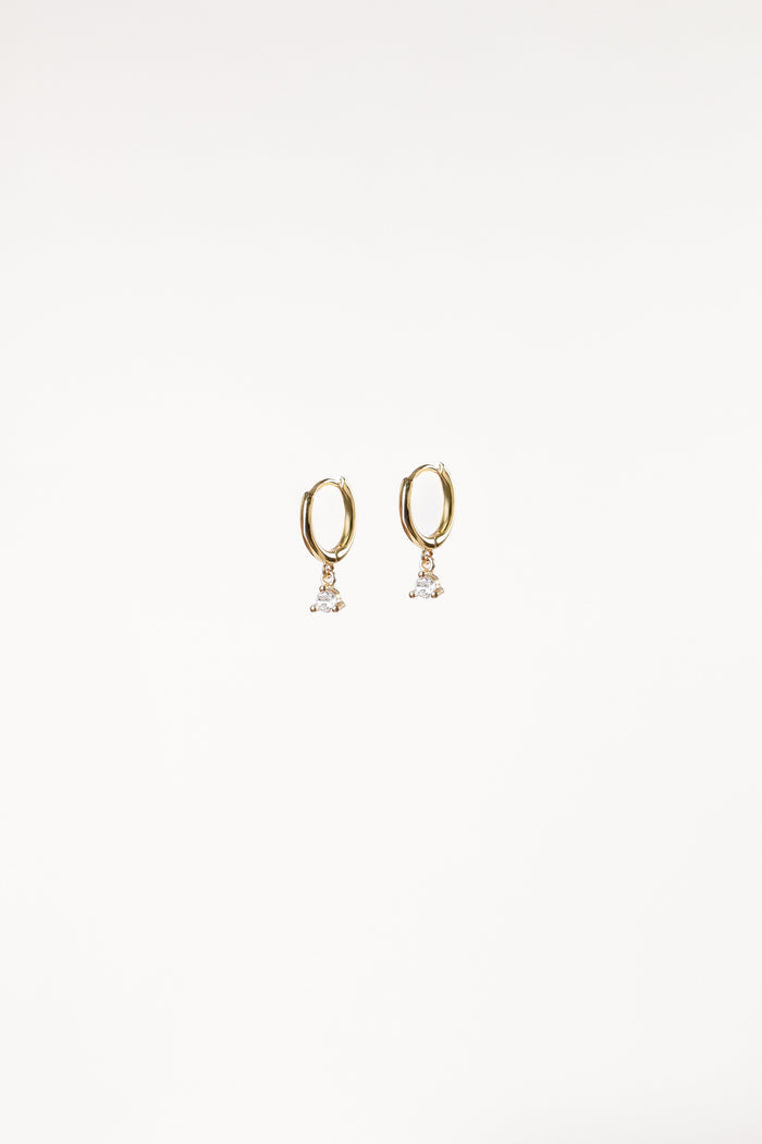Petal and Pup USA ACCESSORIES Adley Hoop Rhinestone Earrings - Gold One Size