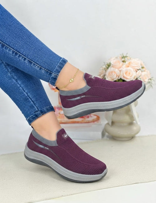AeroWalk Slip-On Knit Sneakers – Comfort Walking Shoes