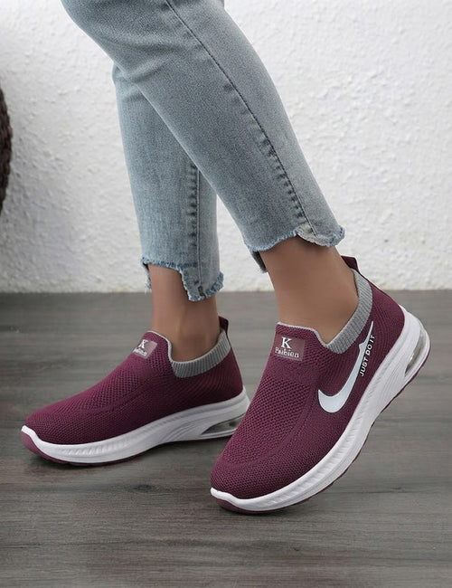 AeroWalk Slip-On Knit Sneakers – Comfort Walking Shoes