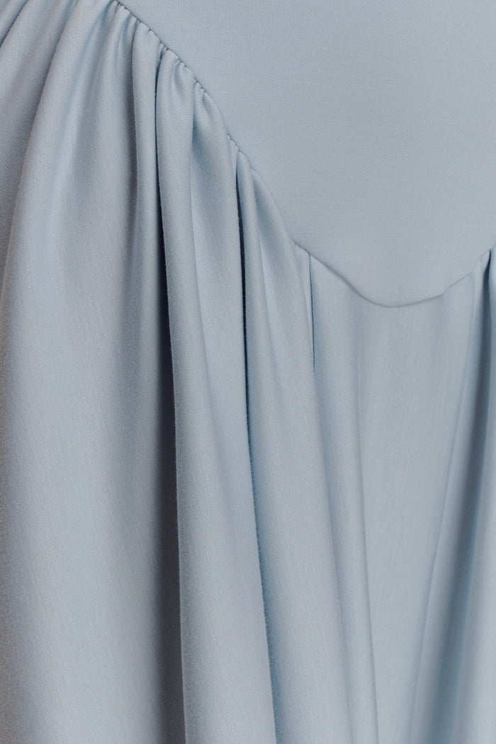 Angelina Scuba Halter Midi Dress - Pale Blue